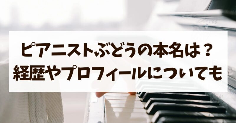 ピアニスト　ぶどう　本名　経歴　プロフィール