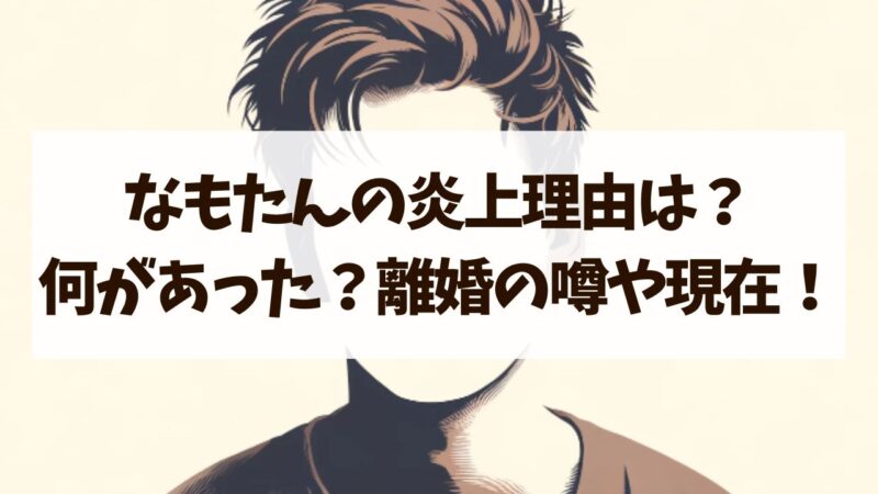 なもたんの炎上理由は？何があった？離婚の噂や現在の活動についても！